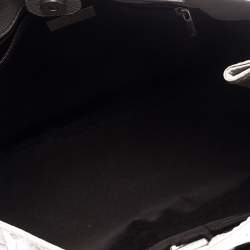 Pre Owned Carolina Herrera Silver Monogram Leather Audrey Tote