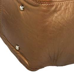 مملوكة مسبقًا Carolina Herrera Metallic Brown Monogram Leather Tote