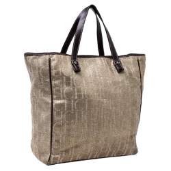 مملوكة مسبقًا حقيبة يد كارولينا هيريرا تويد و جلد ذهبي و بني