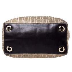 مملوكة مسبقًا حقيبة يد كارولينا هيريرا تويد و جلد ذهبي و بني