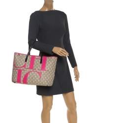 Pre Owned حقيبة يد كارولينا هيريرا "شوبر" كانفاس مونوغرامي متعدد الألوان