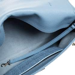  Carolina Herrera Blue Leather Minuetto Flap top Handle Bag