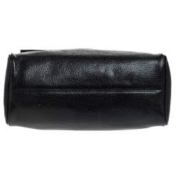 Pre Owned حقيبة كتف كارولينا هيريرا قلاب يد علوية مينوتو جلد سوداء