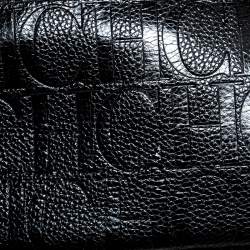 Pre Owned حقيبة كتف كارولينا هيريرا قلاب يد علوية مينوتو جلد سوداء