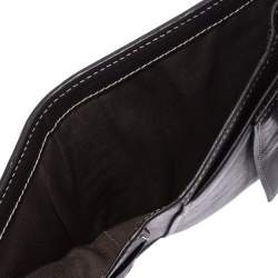 Pre Owned Carolina Herrera Tri Color Signature Canvas, Suede and Leather Trifold Wallet 