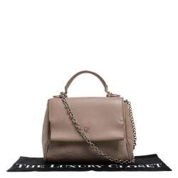 Carolina Herrera Beige Leather Minueto Top Handle Bag
