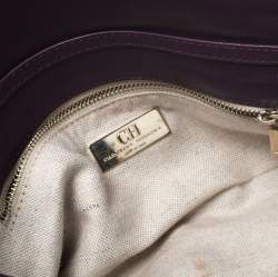 Pre Owned Carolina Herrera Purple Leather Chain Clutch