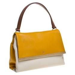 Carolina Herrera Bicolor Leather Top Handle Bag