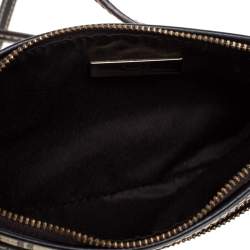 Carolina Herrera Black/Ivory Monogram Coated Canvas and Leather Crossbody Bag