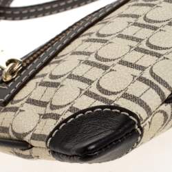 Carolina Herrera Black/Ivory Monogram Coated Canvas and Leather Crossbody Bag