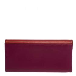 Pre Owned Carolina Herrera Multicolor Leather Trifold Continental Wallet