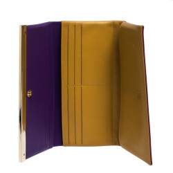 Pre Owned Carolina Herrera Multicolor Leather Trifold Continental Wallet