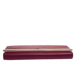 Pre Owned Carolina Herrera Multicolor Leather Trifold Continental Wallet