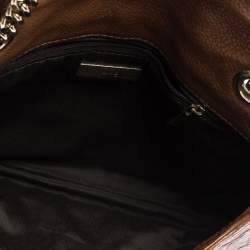 Carolina Herrera Brown Monogram Leather Audrey Shoulder Bag
