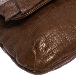 Carolina Herrera Brown Monogram Leather Audrey Shoulder Bag