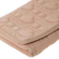 Pre Owned Carolina Herrera Beige Monogram Leather Jerry Clutch