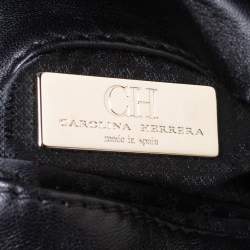 Pre Owned Carolina Herrera Black Quilted Leather Flap Chain Shoulder Bag