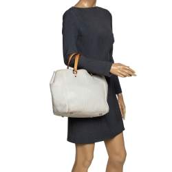 Pre Owned  Carolina Herrera White Monogram Embossed Leather Tote