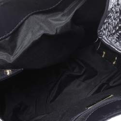 Pre Owned Carolina Herrera Puple Croc Embossed Patent Leather Tote