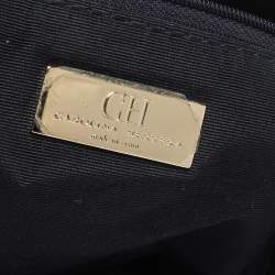 Pre Owned Carolina Herrera Puple Croc Embossed Patent Leather Tote