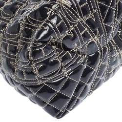 Pre Owned Carolina Herrera Eggplant Monogram Patent Leather Chain Tote