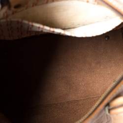 Pre Owned Carolina Herrera Brown Embossed Leather Andy Tote