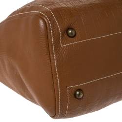 Pre Owned Carolina Herrera Brown Embossed Leather Andy Tote