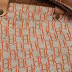 Pre Owned Carolina Herrera Brown Embossed Leather Andy Tote