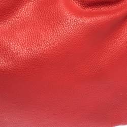 Pre Owned Carolina Herrera Red Leather CH Charm Hobo