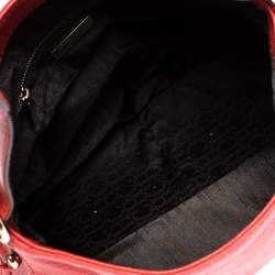 Pre Owned Carolina Herrera Red Leather CH Charm Hobo