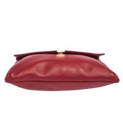 Pre Owned Carolina Herrera Red Leather Envelope Flap Shoulder Bag