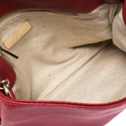 Pre Owned Carolina Herrera Red Leather Envelope Flap Shoulder Bag