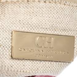 Pre Owned Carolina Herrera Red Leather Envelope Flap Shoulder Bag