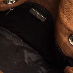 Pre Owned Carolina Herrera Brown Monogram Leather Audrey Shoulder Bag