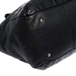 Pre Owned حقيبة كارولينا هيريرا أودري جلد أسود مونوغرامي