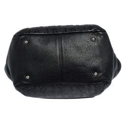 Pre Owned حقيبة كارولينا هيريرا أودري جلد أسود مونوغرامي