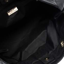 Pre Owned حقيبة كارولينا هيريرا أودري جلد أسود مونوغرامي