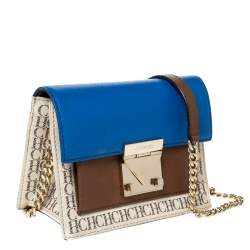 Pre Owned Carolina Herrera Multicolor Signature Coated Canvas and Leather Small Carry on Bandoulière Bag