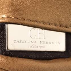 Pre Owned Carolina Herrera Gold Quilted Leather Chain Clutch