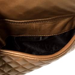 Pre Owned Carolina Herrera Gold Quilted Leather Chain Clutch