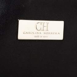 مملوكة مسبقًا Carolina Herrera Brown/Gold Monogram Leather Shopper Tote
