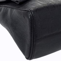 Pre Owned حقيبة كارولينا هيريرا مينوتو جلد أسود