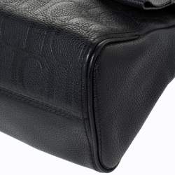 Pre Owned حقيبة كارولينا هيريرا مينوتو جلد أسود