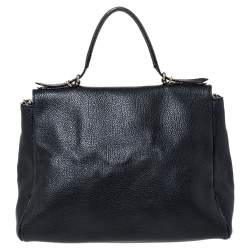 Pre Owned حقيبة كارولينا هيريرا مينوتو جلد أسود