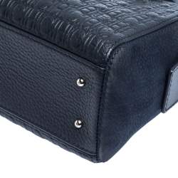 مملوكة مسبقًا حقيبة كارولينا هيريرا جلد مونوغرامي أزرق و نوبوك