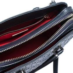 مملوكة مسبقًا حقيبة كارولينا هيريرا جلد مونوغرامي أزرق و نوبوك