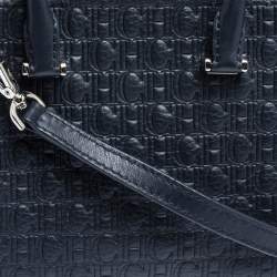 مملوكة مسبقًا حقيبة كارولينا هيريرا جلد مونوغرامي أزرق و نوبوك