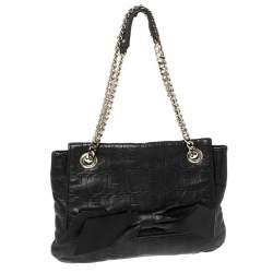 Pre Owned Carolina Herrera Black Leather Audrey Shoulder Bag