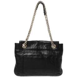 Pre Owned Carolina Herrera Black Leather Audrey Shoulder Bag