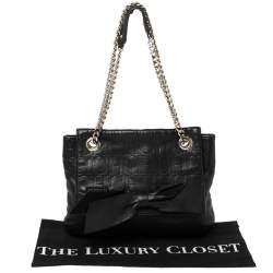 Pre Owned Carolina Herrera Black Leather Audrey Shoulder Bag